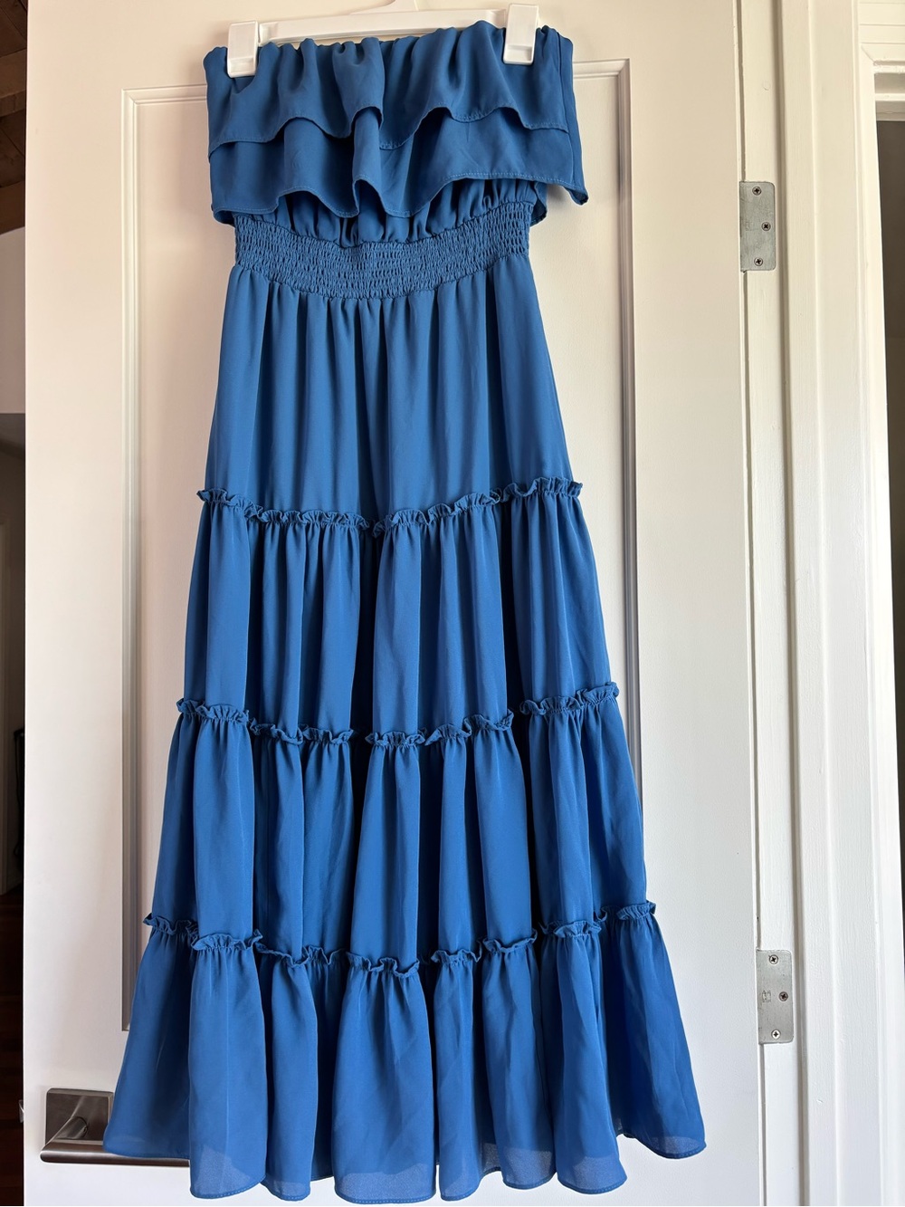 1. State Blue Tiered Maxi Dress with Smocked Waist